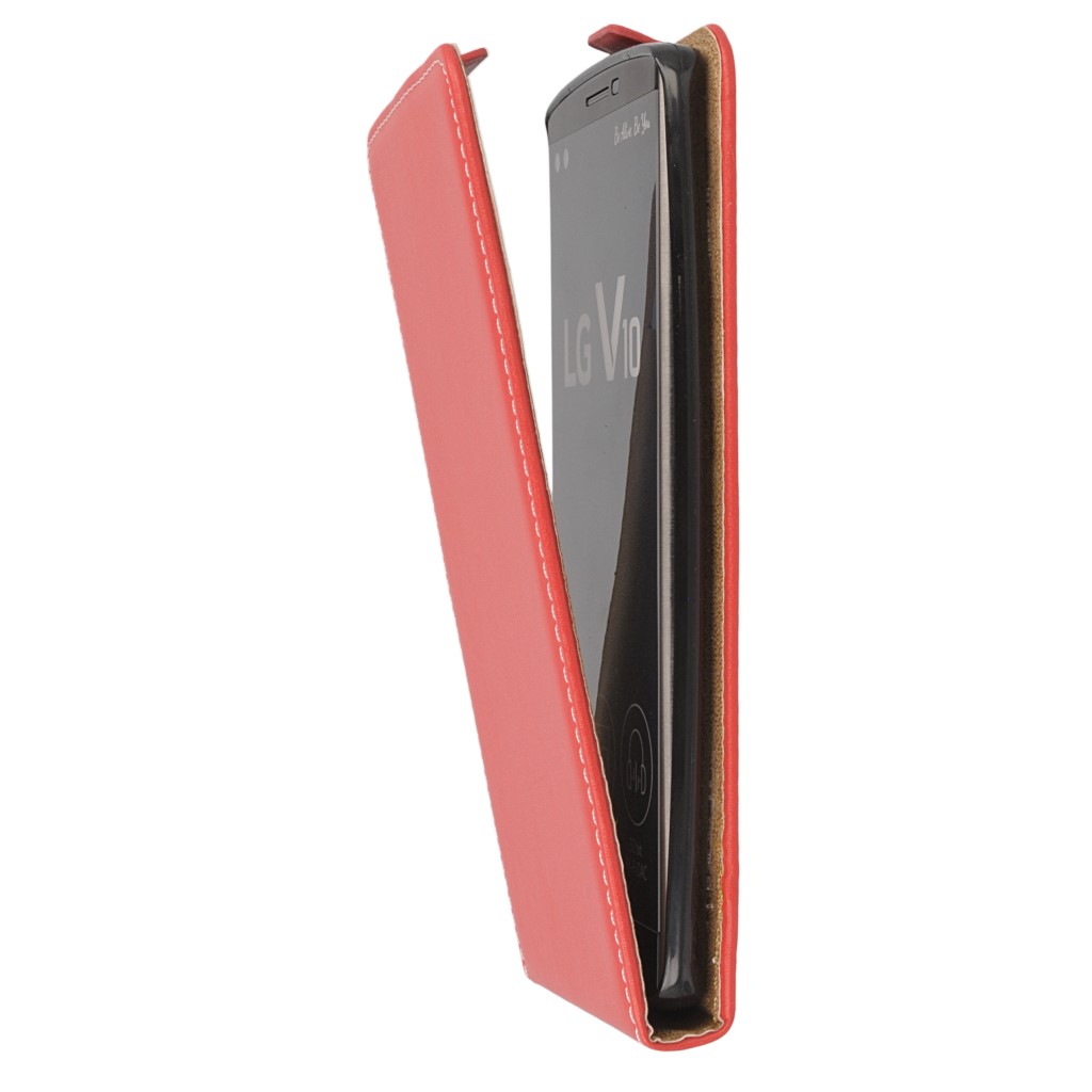 Pokrowiec z klapk na magnes Prestige Slim Flexi czerwony LG V10 / 5