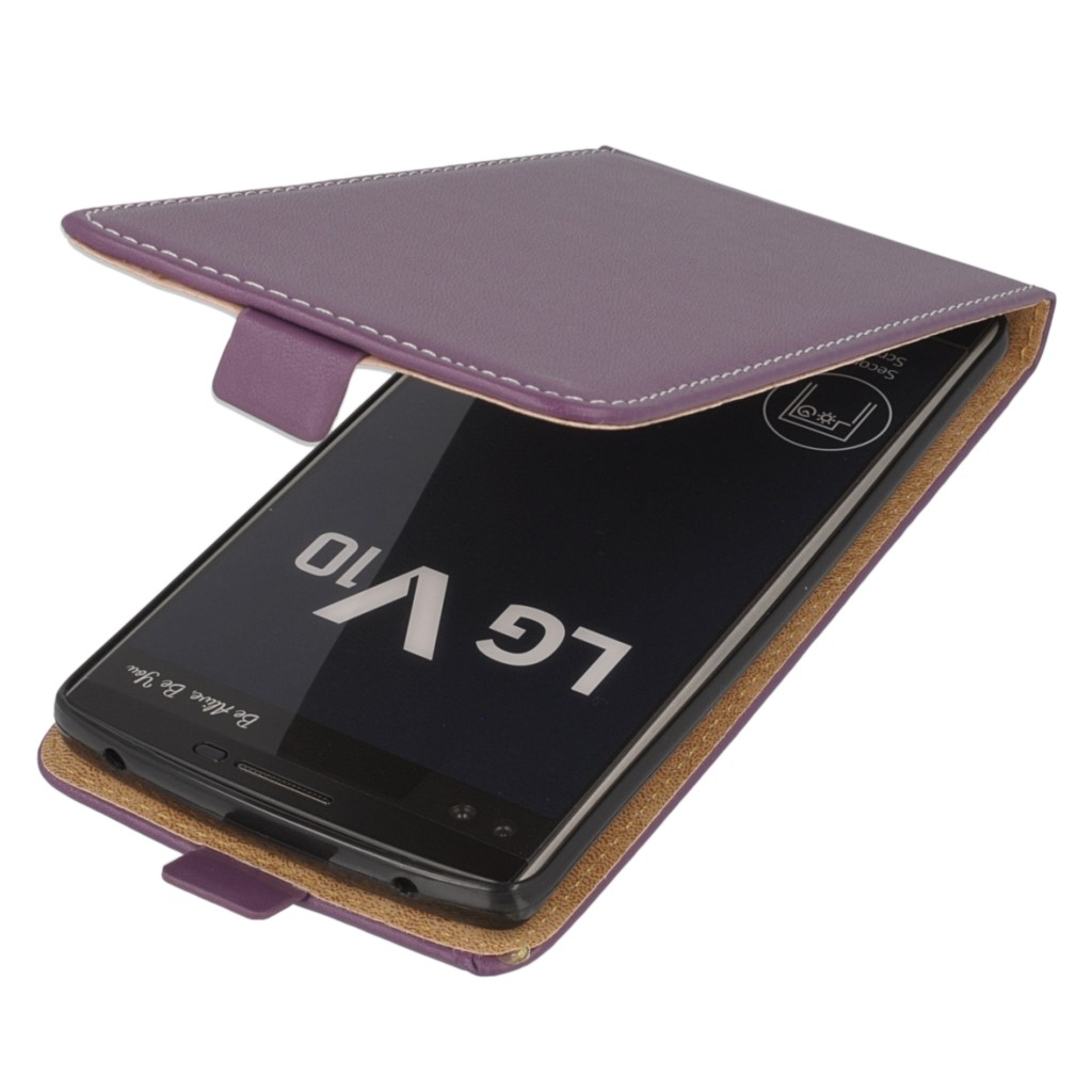 Pokrowiec z klapk na magnes Prestige Slim Flexi fioletowy LG V10