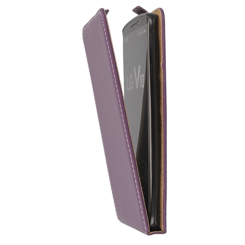 Pokrowiec z klapk na magnes Prestige Slim Flexi fioletowy LG V10 / 7
