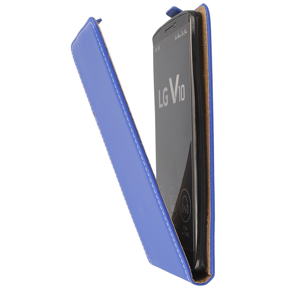 Pokrowiec z klapk na magnes Prestige Slim Flexi niebieski LG V10 / 7