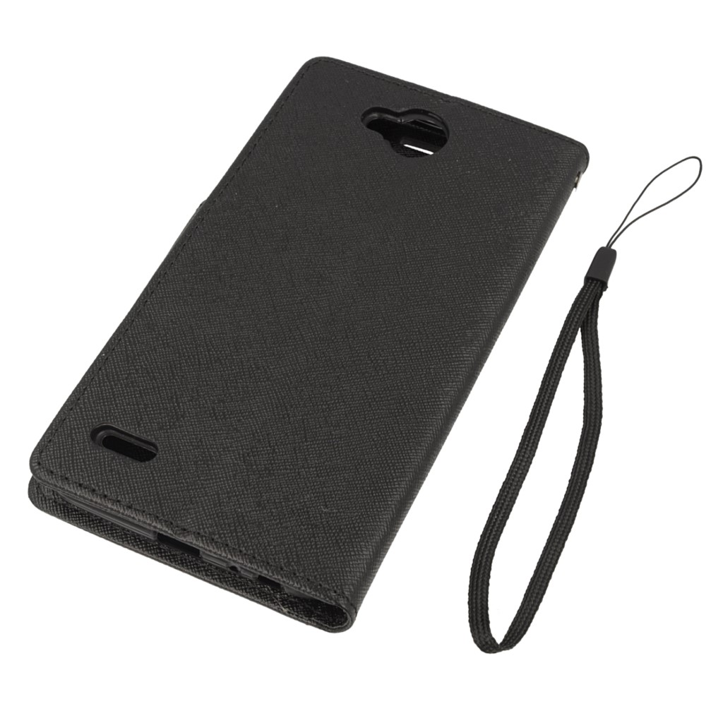 Pokrowiec etui z klapk na magnes Fancy Case czarne LG X Power 2 / 3