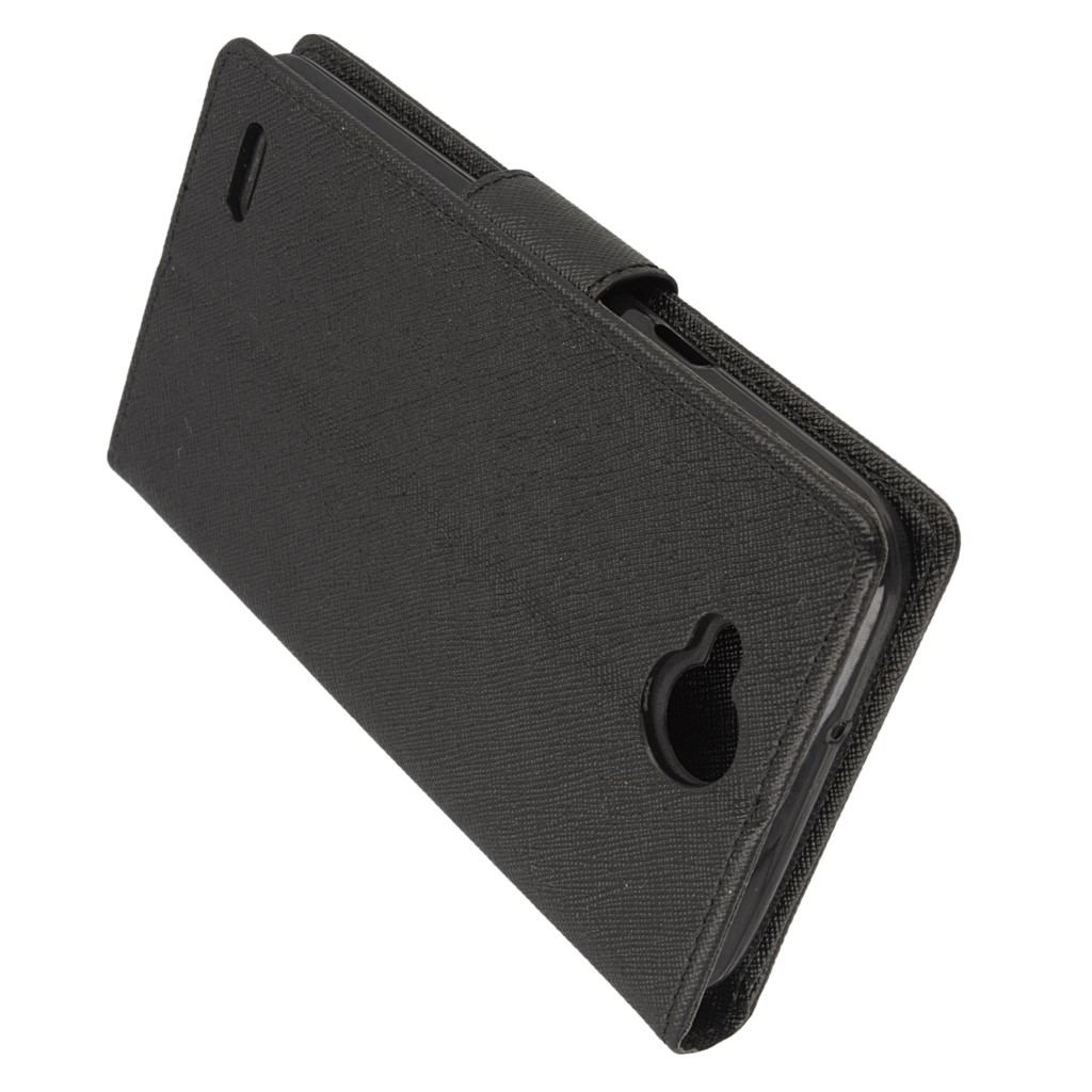 Pokrowiec etui z klapk na magnes Fancy Case czarne LG X Power 2 / 4