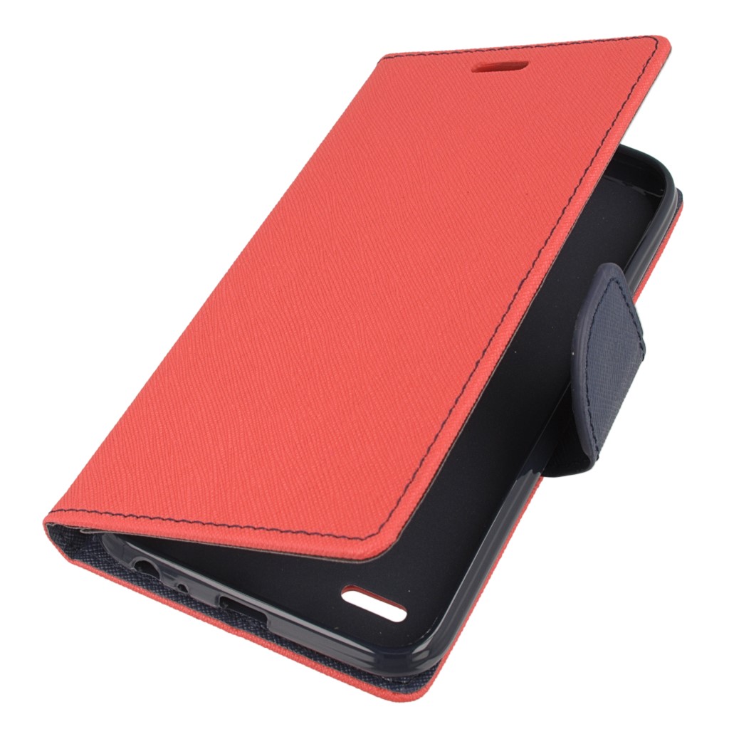 Pokrowiec etui z klapk na magnes Fancy Case czerwono-granatowe LG X Power 2