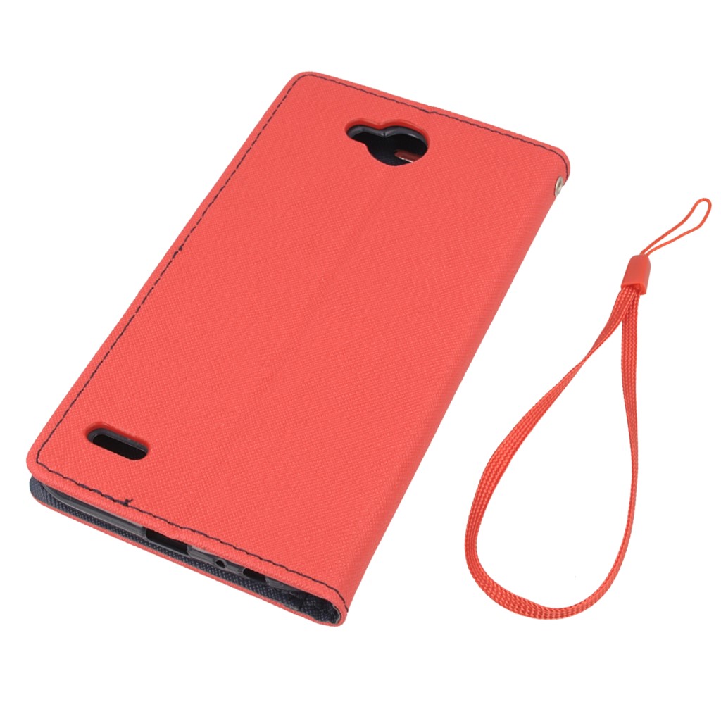 Pokrowiec etui z klapk na magnes Fancy Case czerwono-granatowe LG X Power 2 / 3