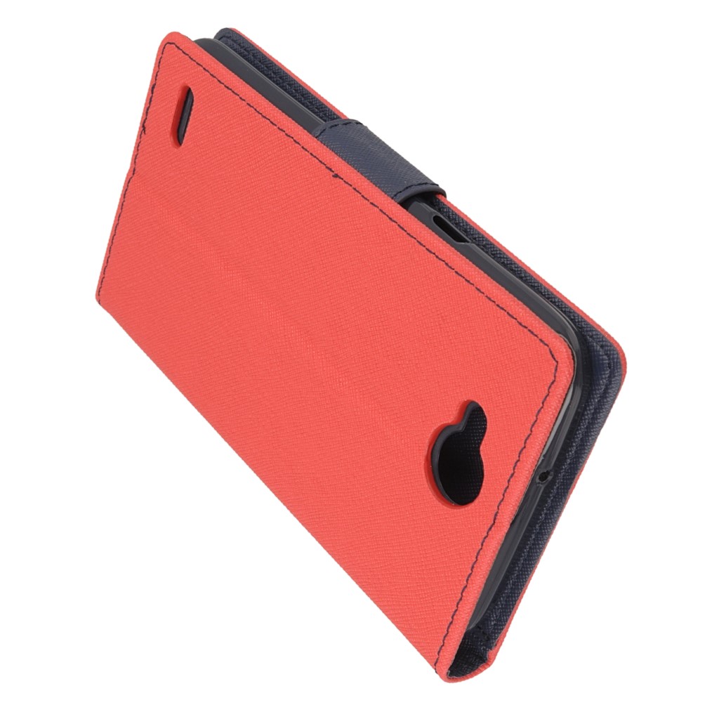Pokrowiec etui z klapk na magnes Fancy Case czerwono-granatowe LG X Power 2 / 4