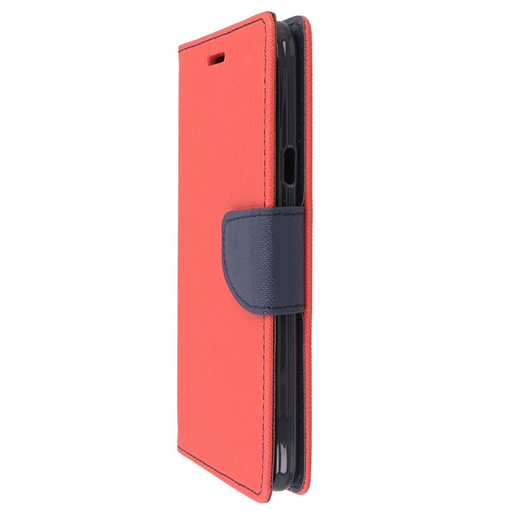 Pokrowiec etui z klapk na magnes Fancy Case czerwono-granatowe LG X Power 2 / 5