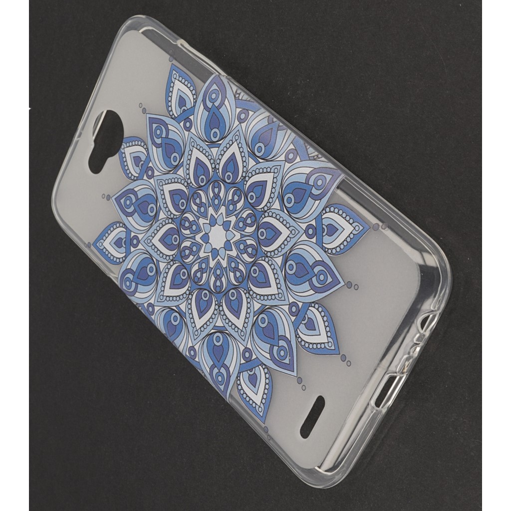 Pokrowiec etui silikonowe wzr Kwiat Mandala niebieski LG X Power 2 / 4