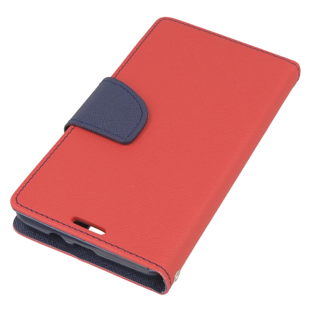 Pokrowiec etui z klapk na magnes Fancy Case czerwono-granatowe Lenovo A536 / 3