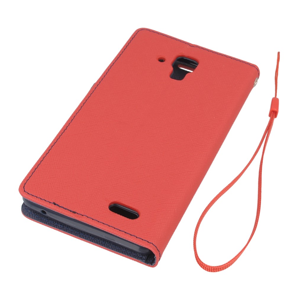 Pokrowiec etui z klapk na magnes Fancy Case czerwono-granatowe Lenovo A536 / 4