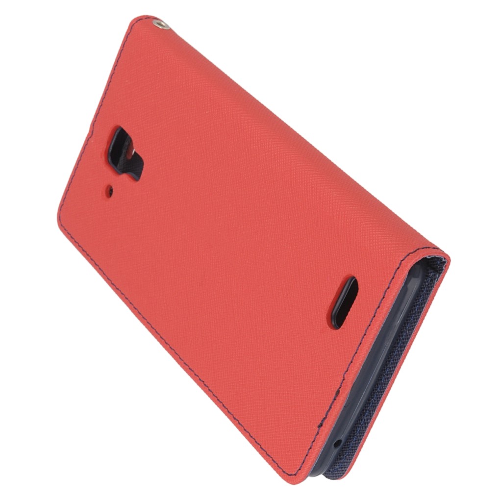 Pokrowiec etui z klapk na magnes Fancy Case czerwono-granatowe Lenovo A536 / 5