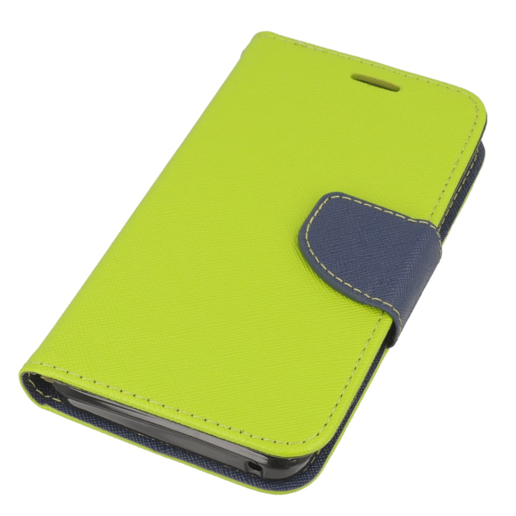 Pokrowiec etui z klapk� na magnes Fancy Case limonkowo-granatowe Lenovo Vibe K5 / 2