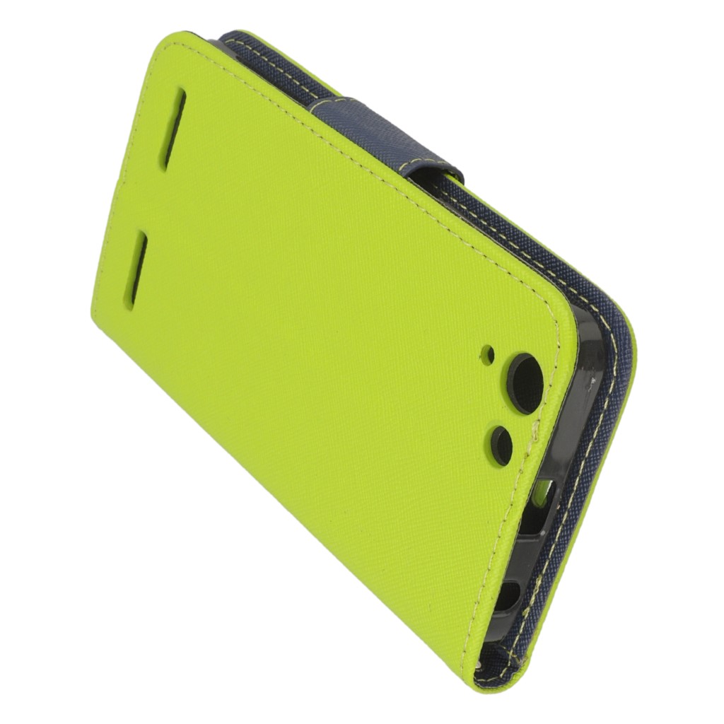 Pokrowiec etui z klapk� na magnes Fancy Case limonkowo-granatowe Lenovo Vibe K5 / 4