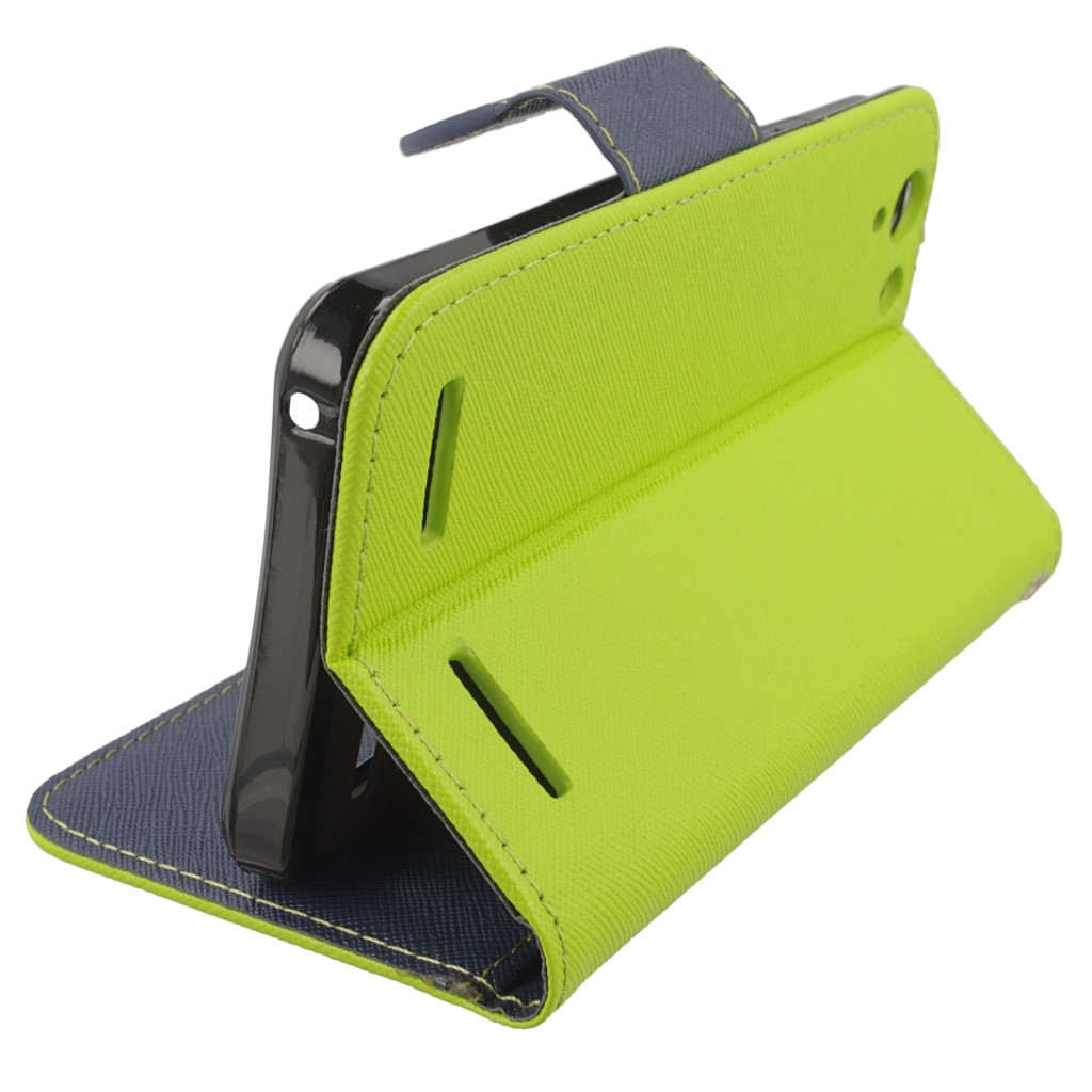 Pokrowiec etui z klapk� na magnes Fancy Case limonkowo-granatowe Lenovo Vibe K5 / 8