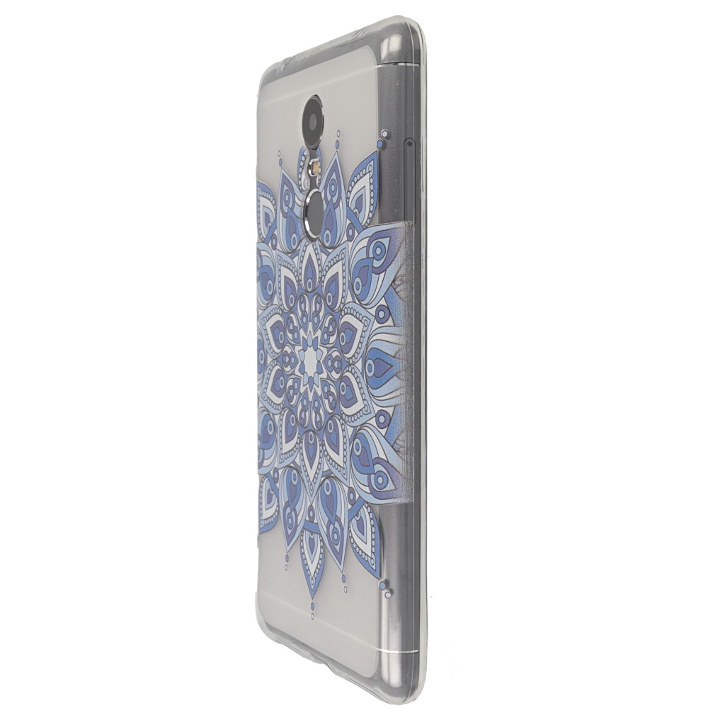 Pokrowiec etui silikonowe wzr Kwiat Mandala niebieski Xiaomi Redmi 5 Plus / 7