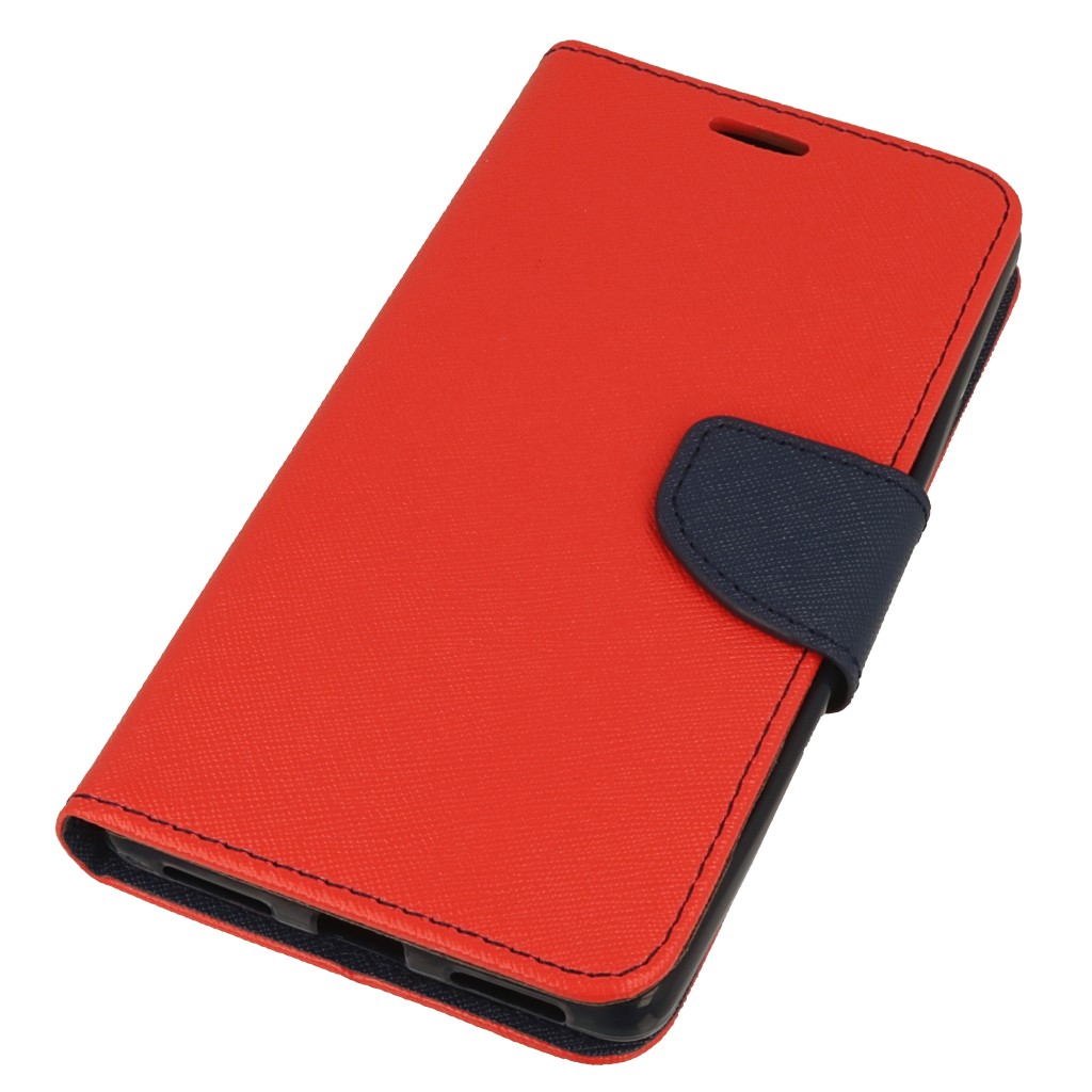 Pokrowiec etui z klapk na magnes Fancy Case czerwono-granatowe Lenovo K8 Note / 2