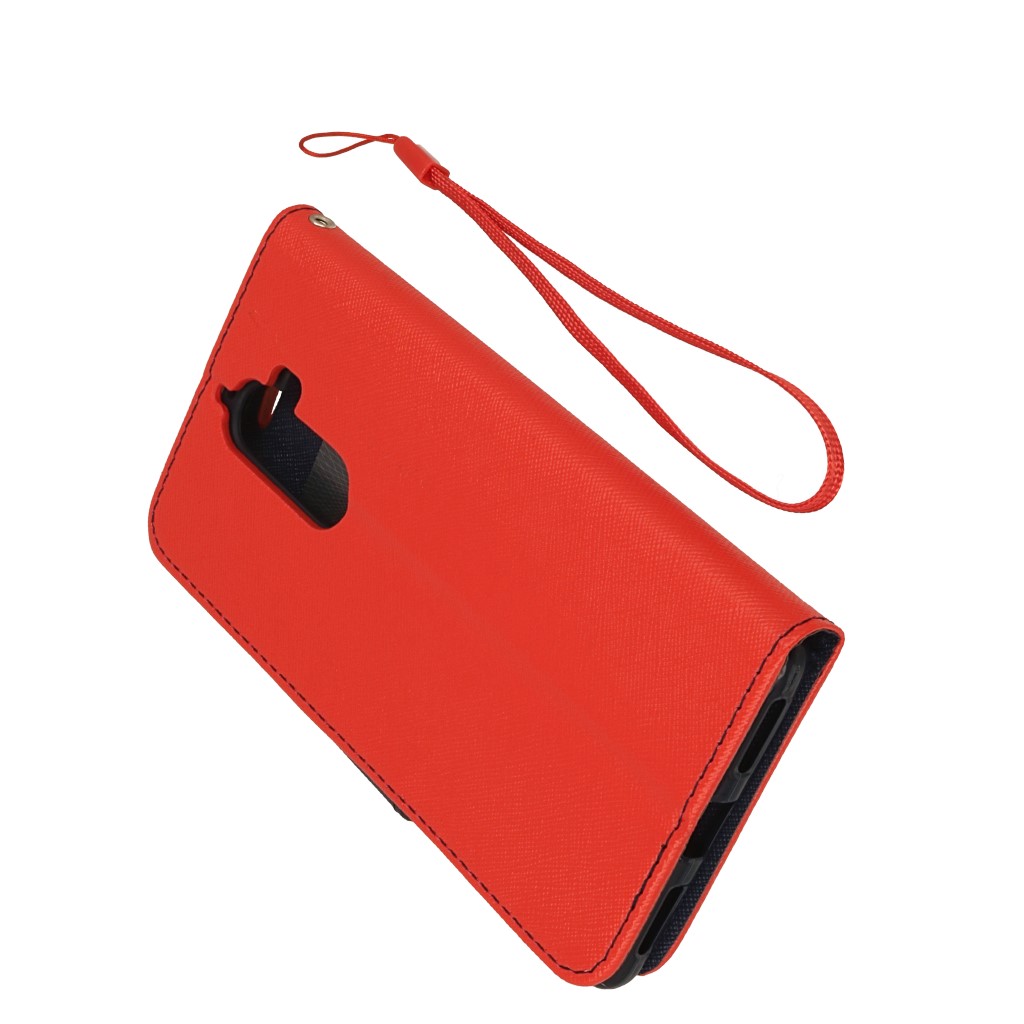 Pokrowiec etui z klapk na magnes Fancy Case czerwono-granatowe Lenovo K8 Note / 3