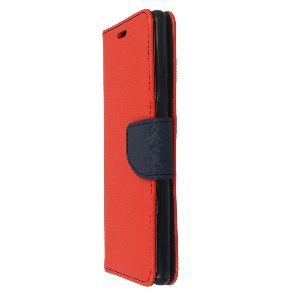 Pokrowiec etui z klapk na magnes Fancy Case czerwono-granatowe Lenovo K8 Note / 4