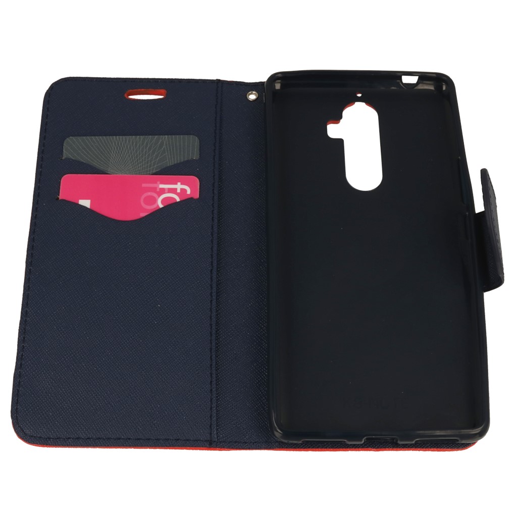 Pokrowiec etui z klapk na magnes Fancy Case czerwono-granatowe Lenovo K8 Note / 7