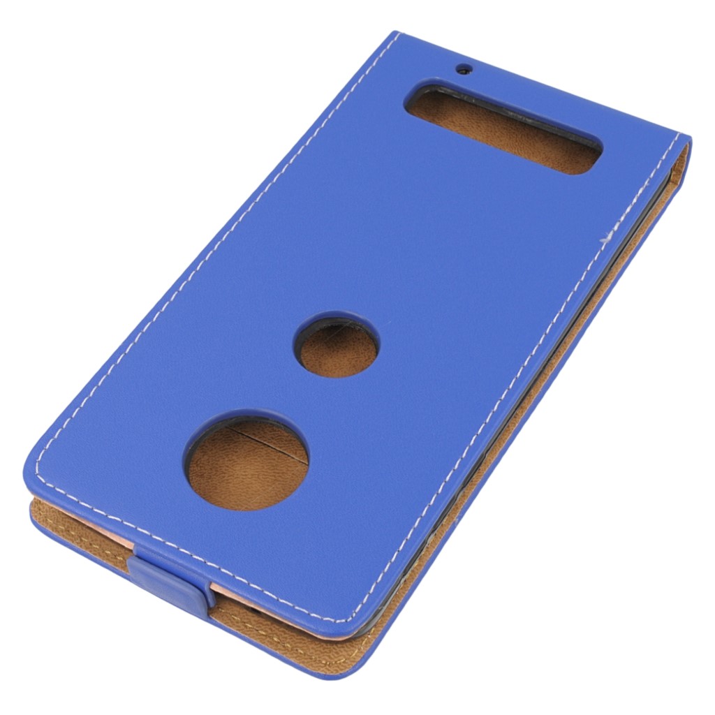 Pokrowiec z klapk na magnes Prestige Slim Flexi niebieski Lenovo Moto Z Play / 3