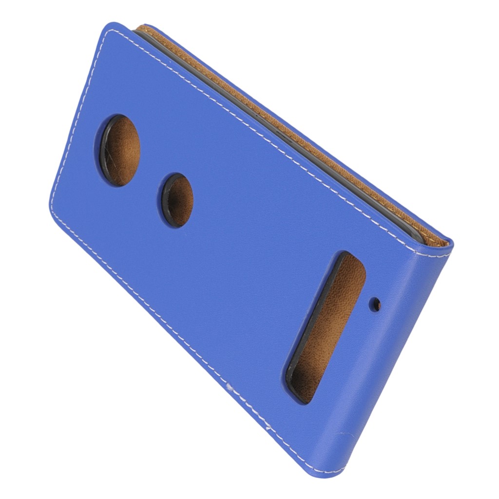 Pokrowiec z klapk na magnes Prestige Slim Flexi niebieski Lenovo Moto Z Play / 4