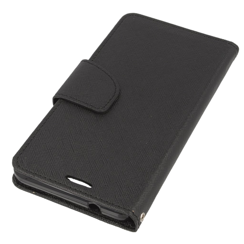 Pokrowiec etui z klapk na magnes Fancy Case czarne Microsoft Lumia 650 / 3