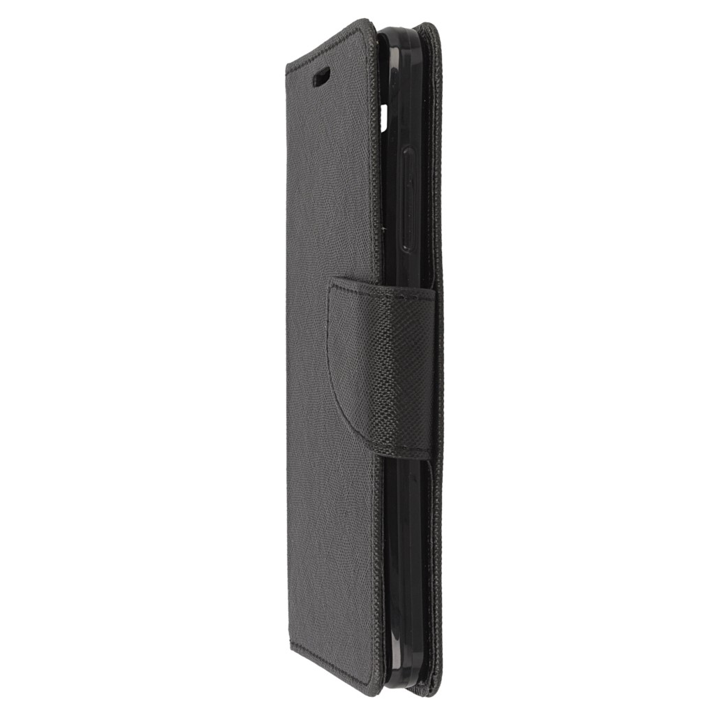 Pokrowiec etui z klapk na magnes Fancy Case czarne Microsoft Lumia 650 / 6