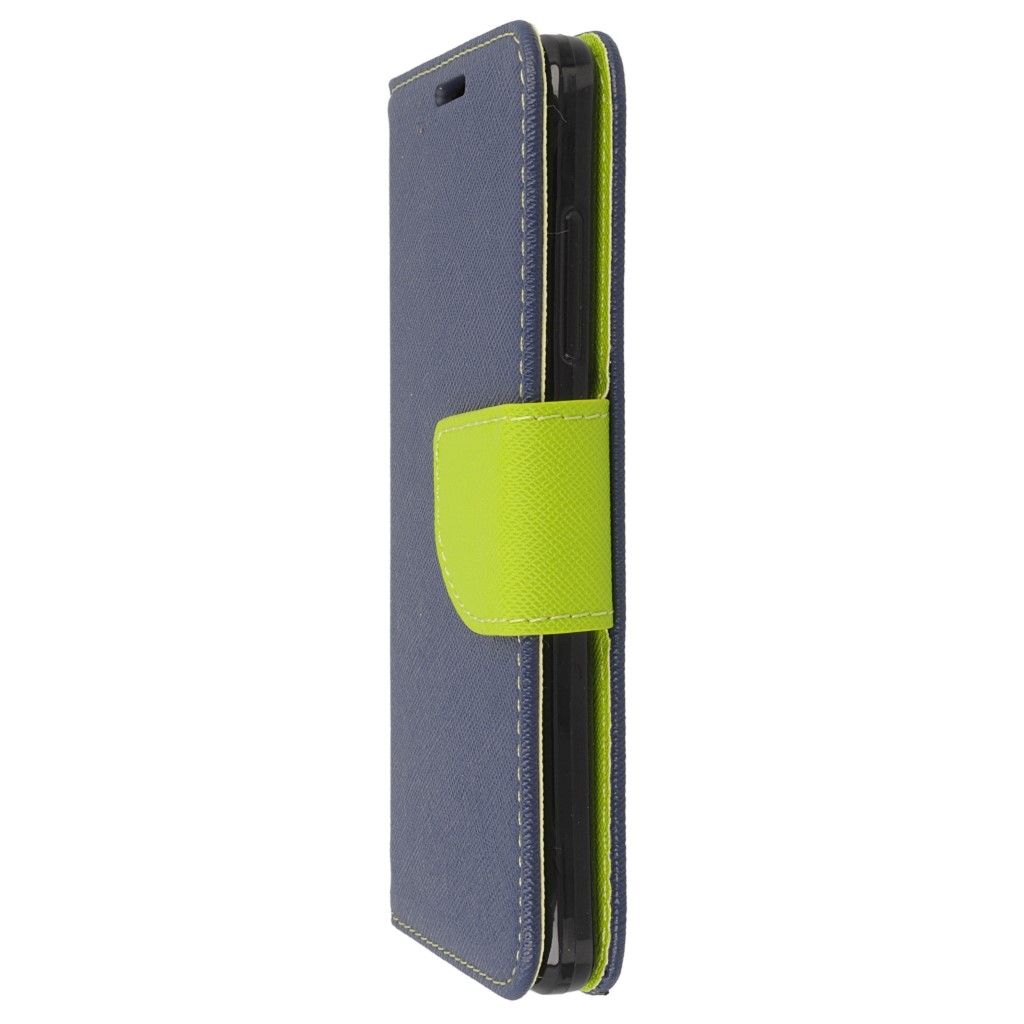 Pokrowiec etui z klapk na magnes Fancy Case granatowo-limonkowe Microsoft Lumia 650 / 7
