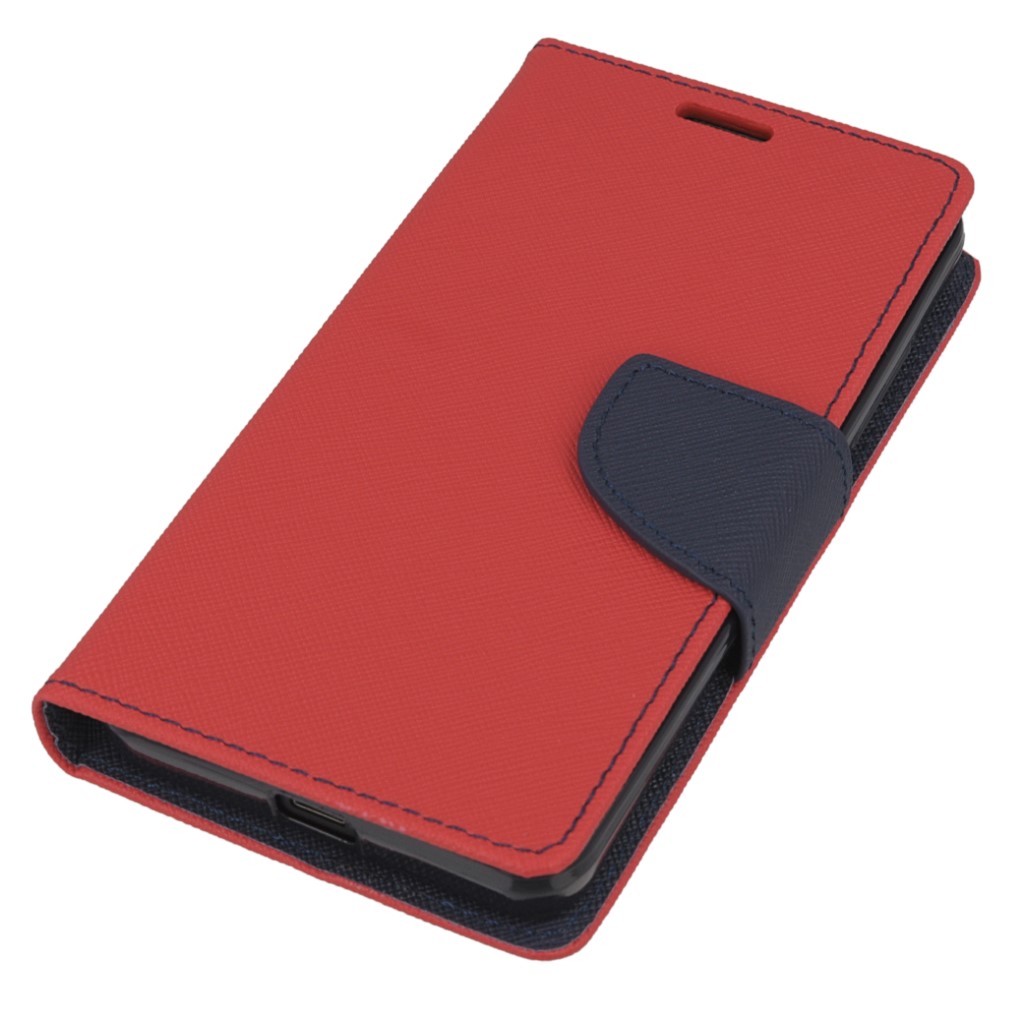 Pokrowiec etui z klapk na magnes Fancy Case czerwono-granatowe Microsoft Lumia 550 / 2