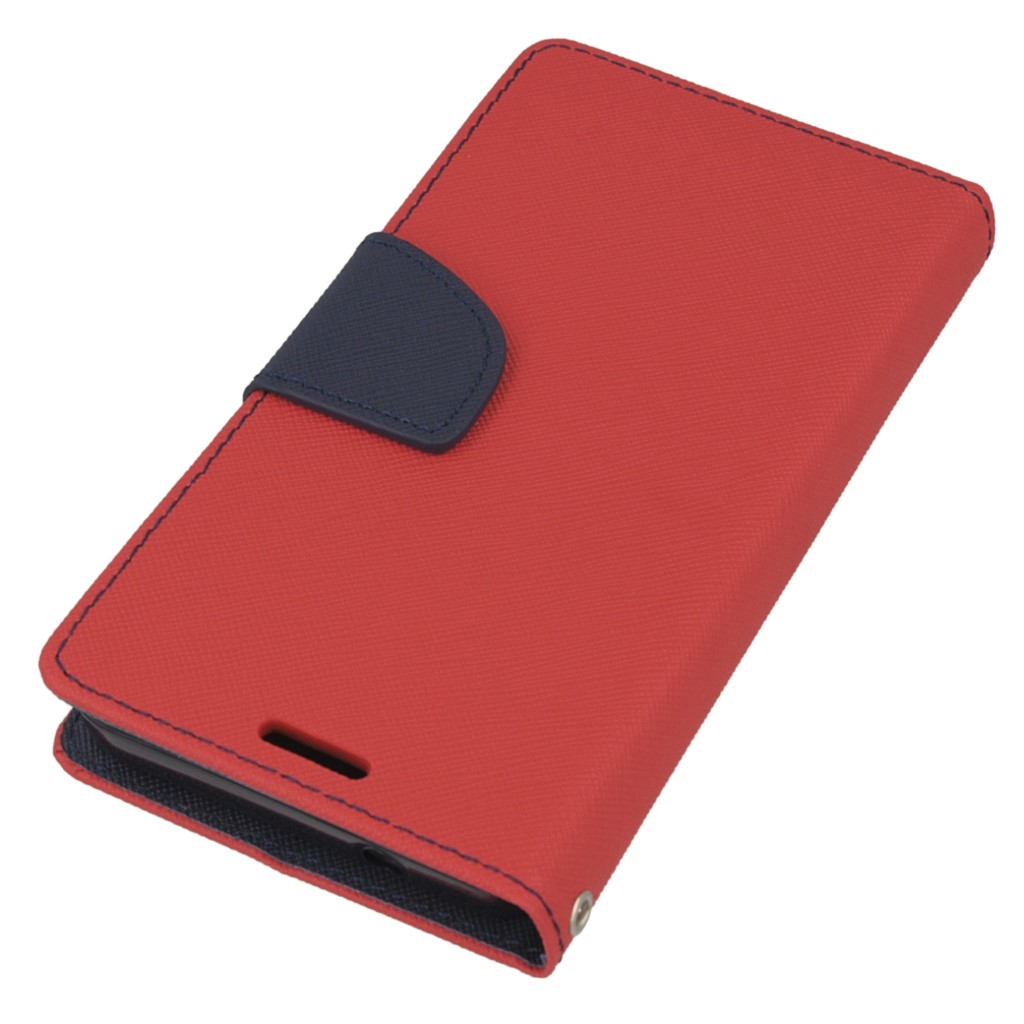 Pokrowiec etui z klapk na magnes Fancy Case czerwono-granatowe Microsoft Lumia 550 / 3
