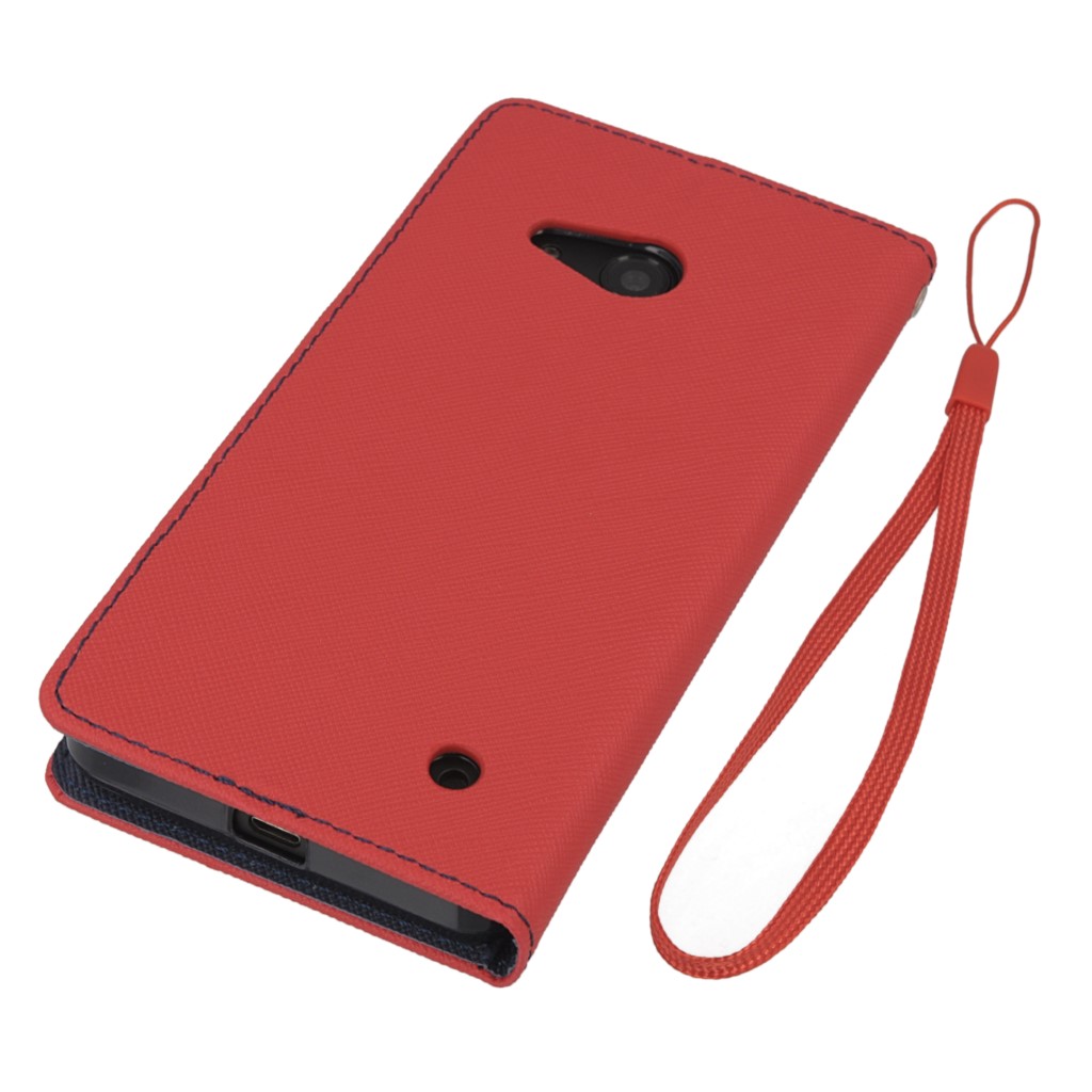 Pokrowiec etui z klapk na magnes Fancy Case czerwono-granatowe Microsoft Lumia 550 / 4