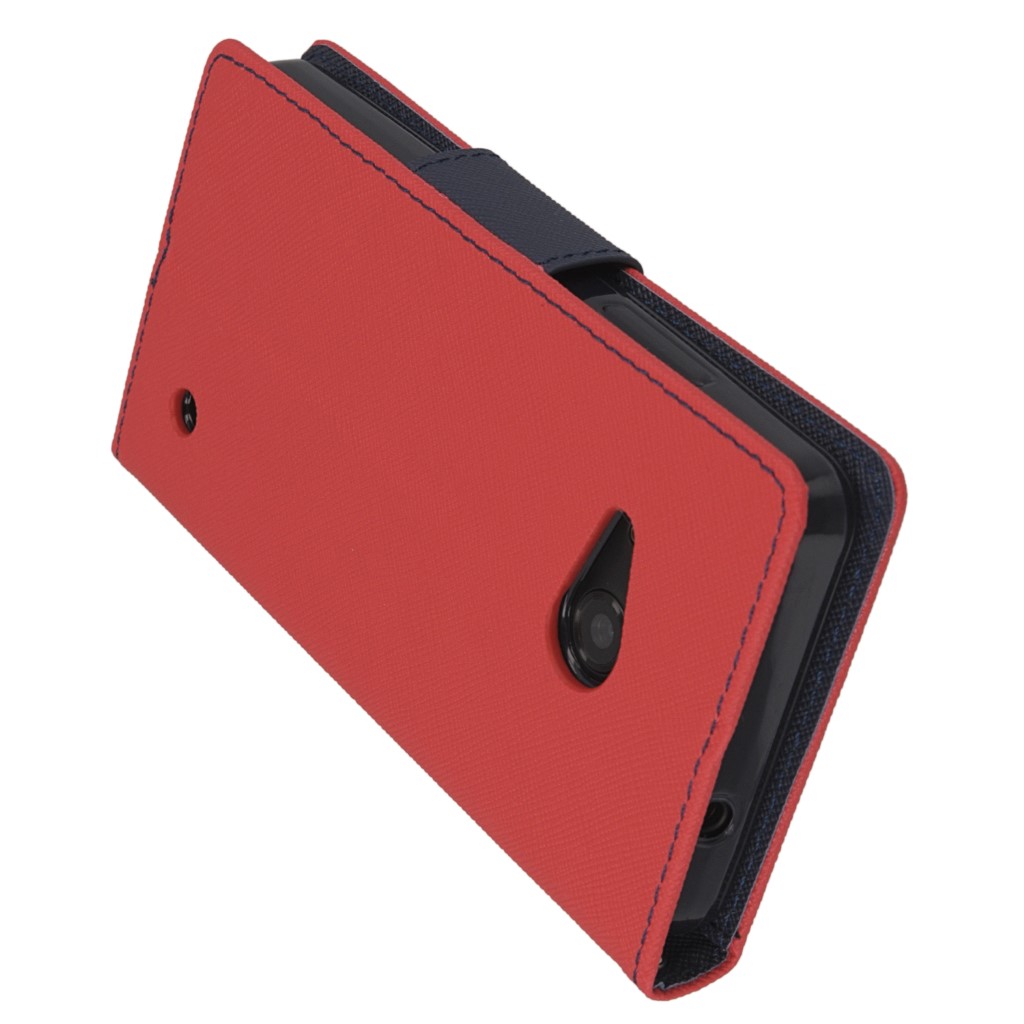 Pokrowiec etui z klapk na magnes Fancy Case czerwono-granatowe Microsoft Lumia 550 / 5