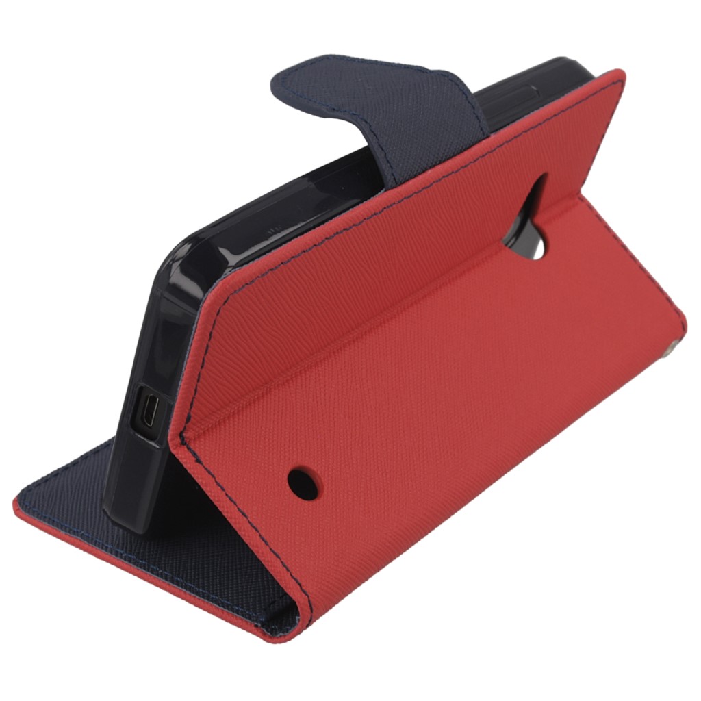 Pokrowiec etui z klapk na magnes Fancy Case czerwono-granatowe Microsoft Lumia 550 / 8