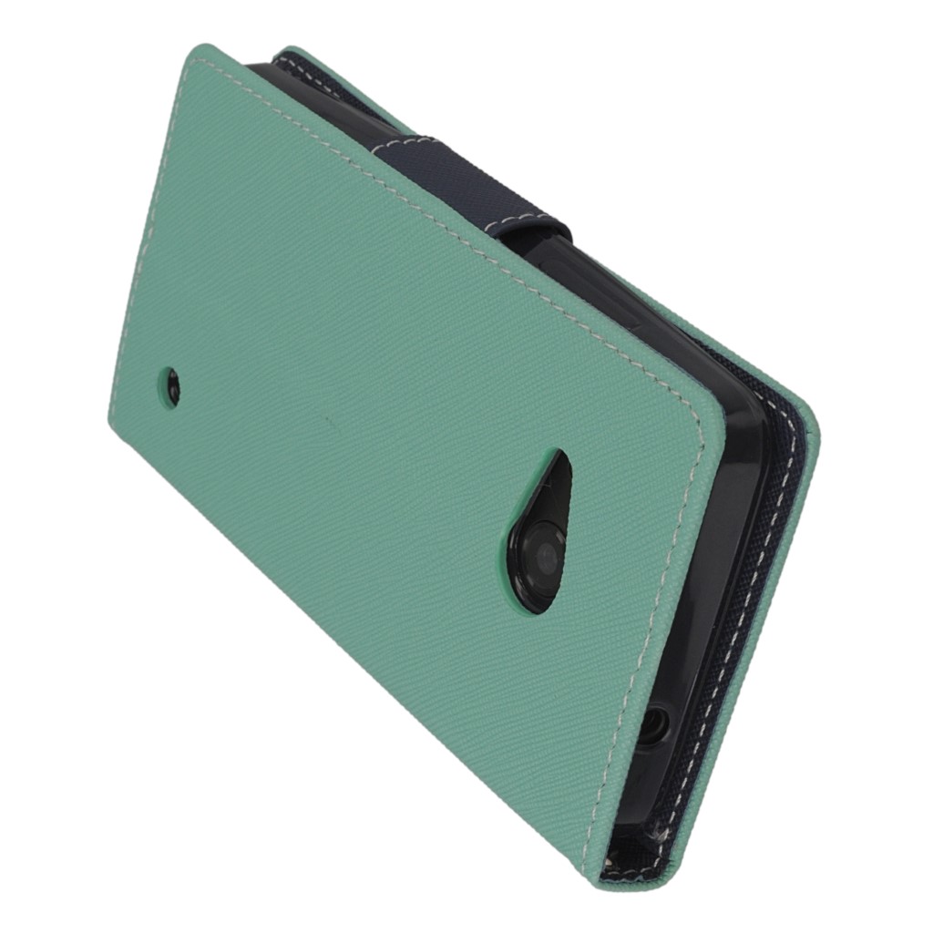 Pokrowiec etui z klapk na magnes Fancy Case mitowo-granatowe Microsoft Lumia 550 / 5