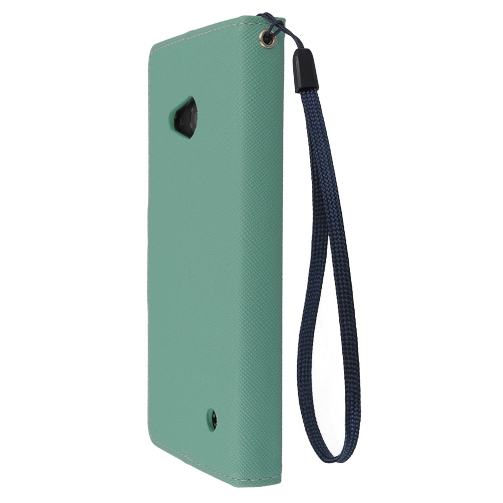 Pokrowiec etui z klapk na magnes Fancy Case mitowo-granatowe Microsoft Lumia 550 / 7