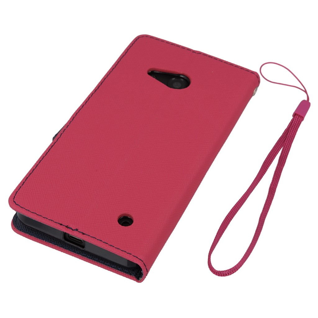 Pokrowiec etui z klapk na magnes Fancy Case rowo-granatowe Microsoft Lumia 550 / 4