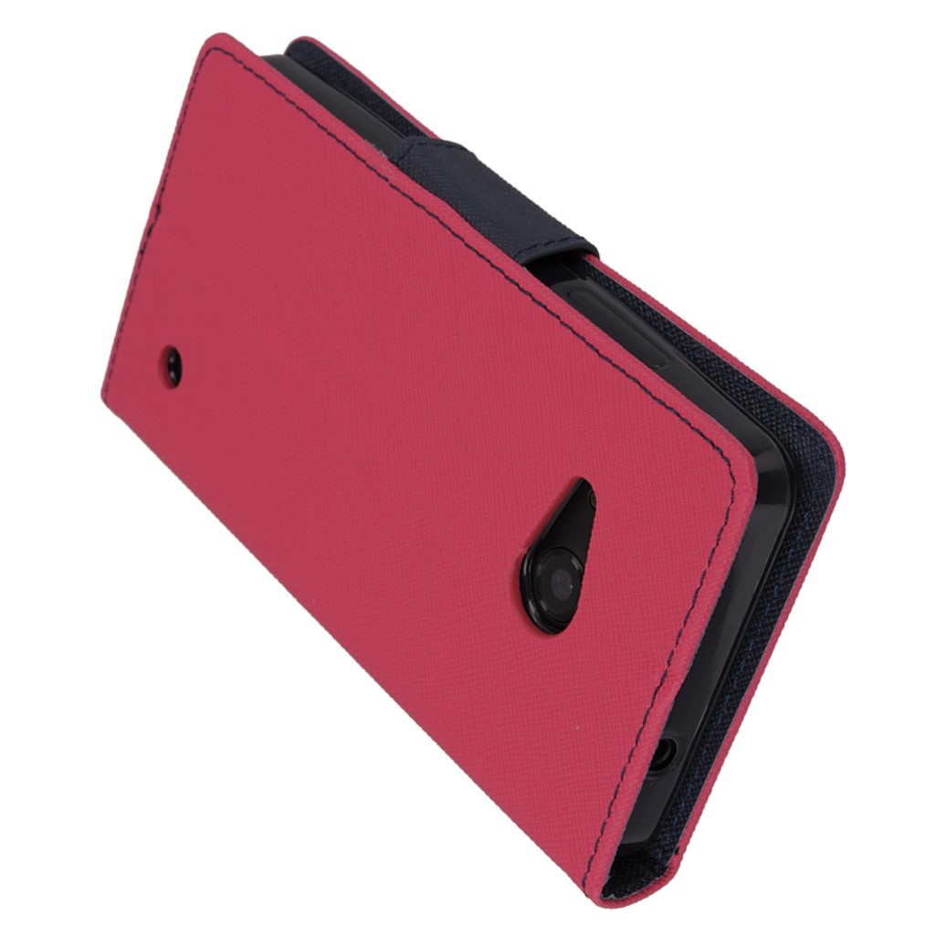 Pokrowiec etui z klapk na magnes Fancy Case rowo-granatowe Microsoft Lumia 550 / 5
