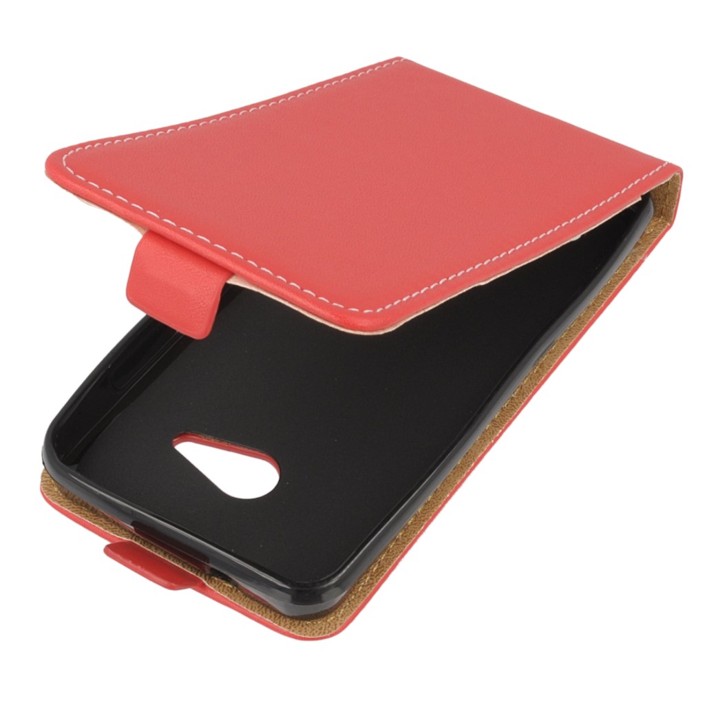 Pokrowiec z klapk na magnes Prestige Slim Flexi czerwony Microsoft Lumia 550