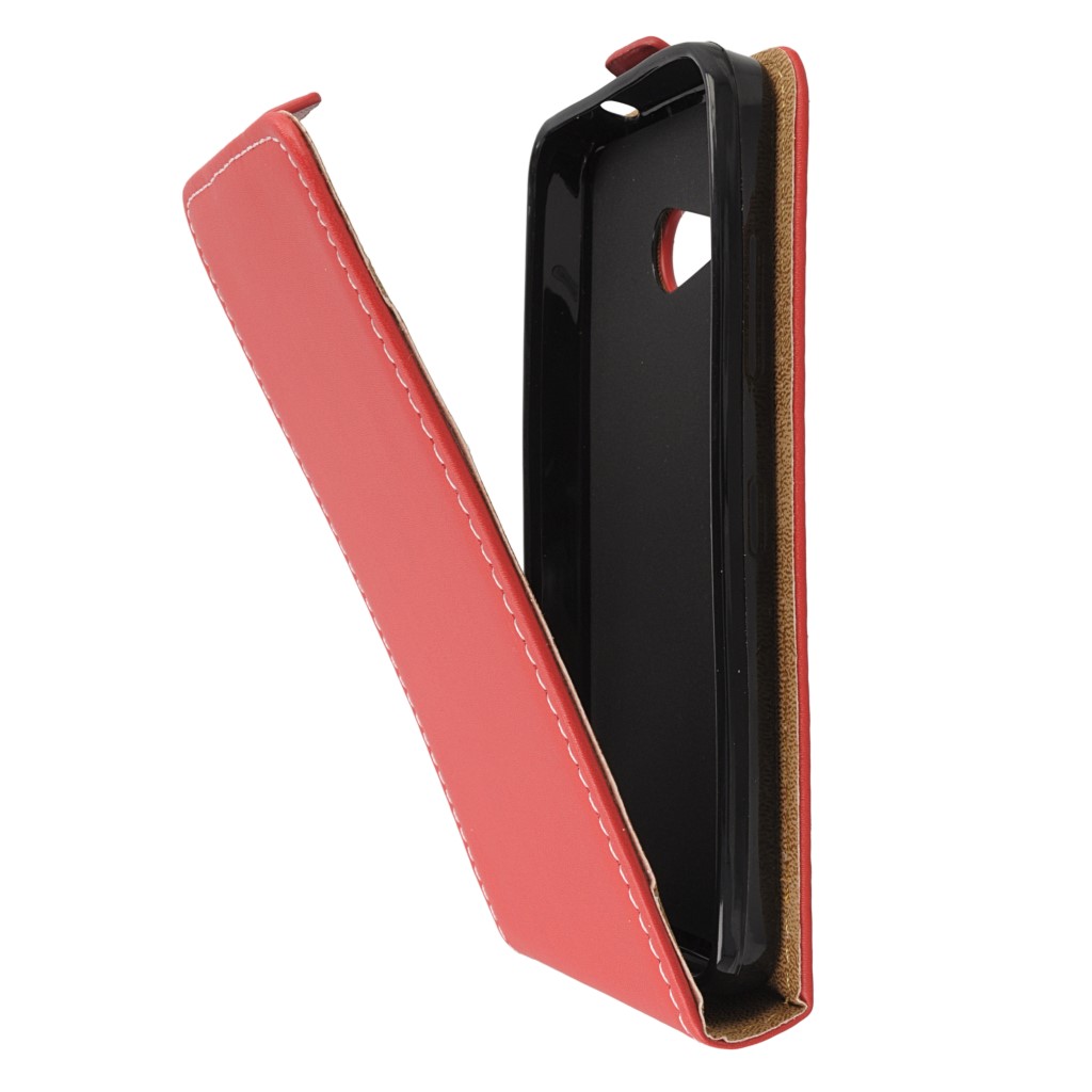Pokrowiec z klapk na magnes Prestige Slim Flexi czerwony Microsoft Lumia 550 / 7