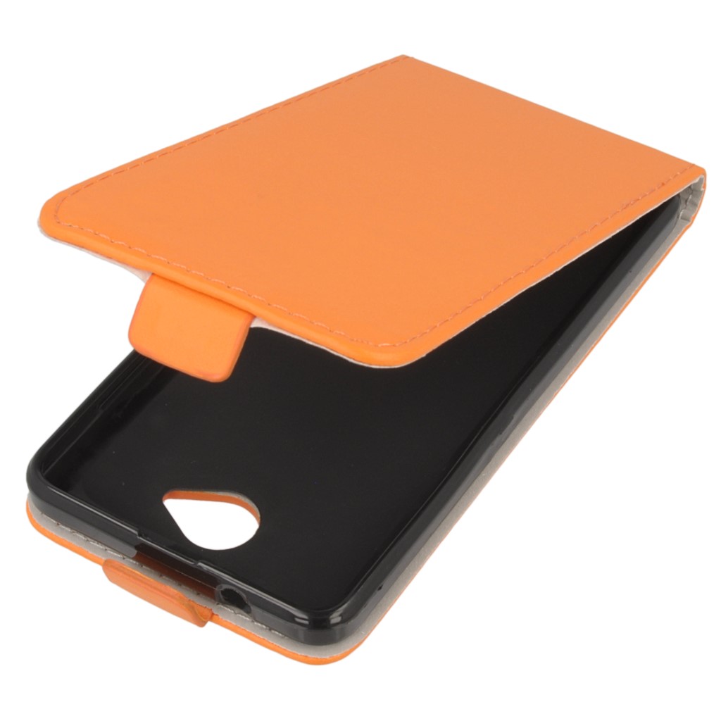 Pokrowiec z klapk na magnes Prestige Slim Flexi pomaraczowy Microsoft Lumia 650