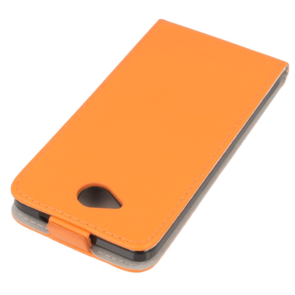 Pokrowiec z klapk na magnes Prestige Slim Flexi pomaraczowy Microsoft Lumia 650 / 4