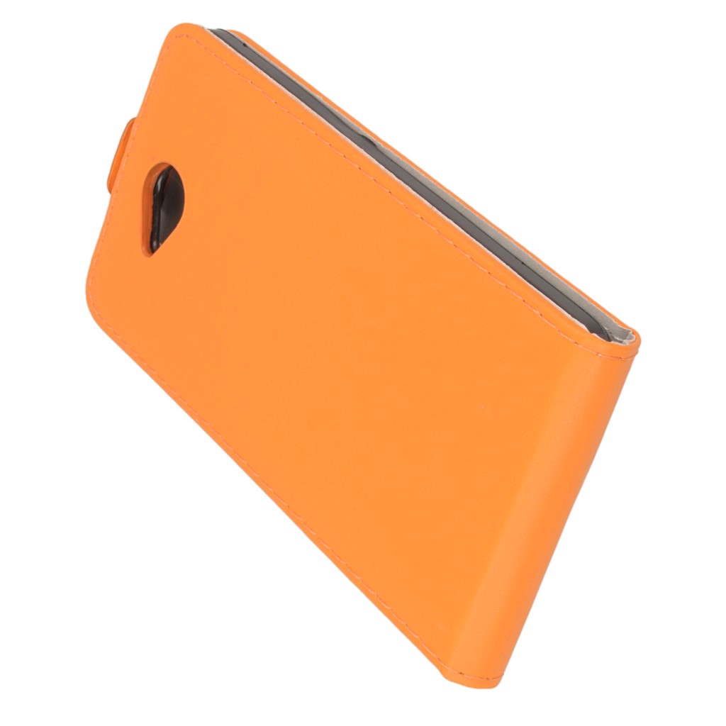 Pokrowiec z klapk na magnes Prestige Slim Flexi pomaraczowy Microsoft Lumia 650 / 5