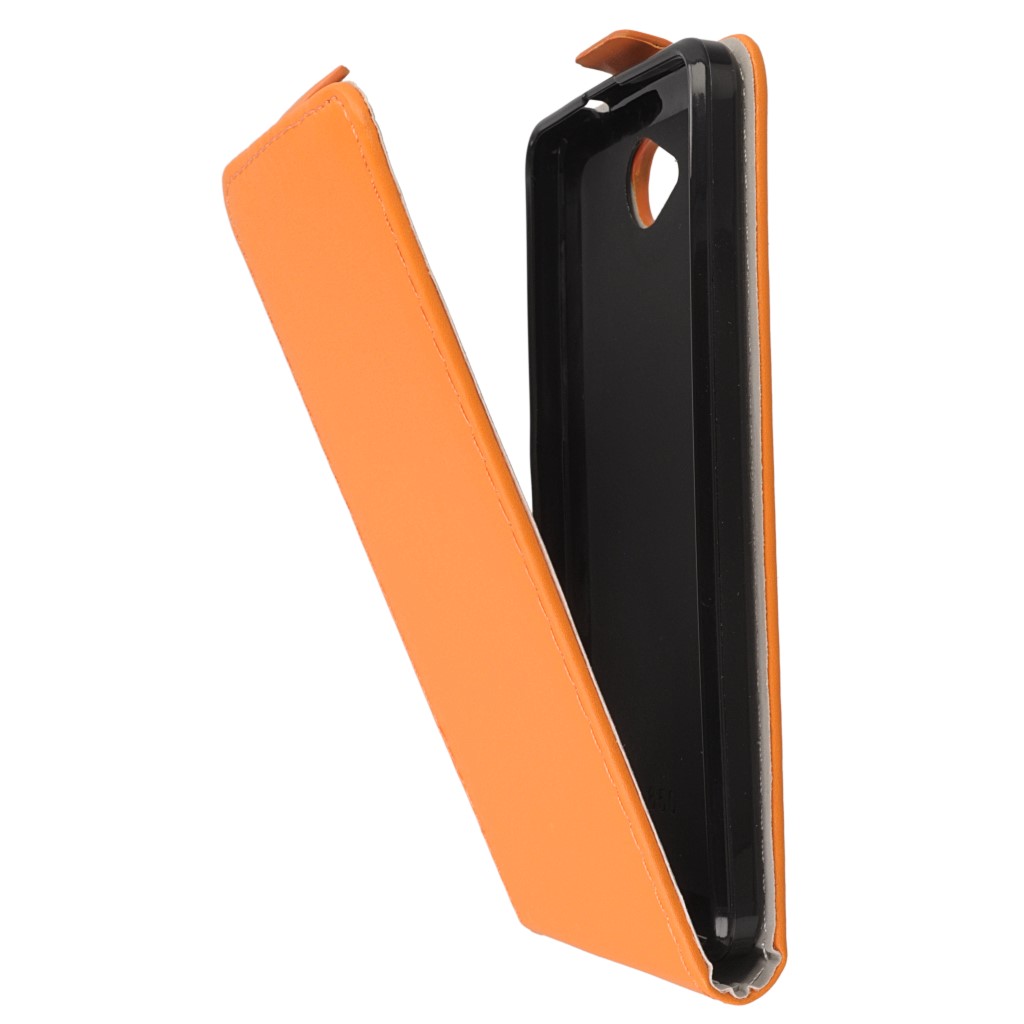 Pokrowiec z klapk na magnes Prestige Slim Flexi pomaraczowy Microsoft Lumia 650 / 6