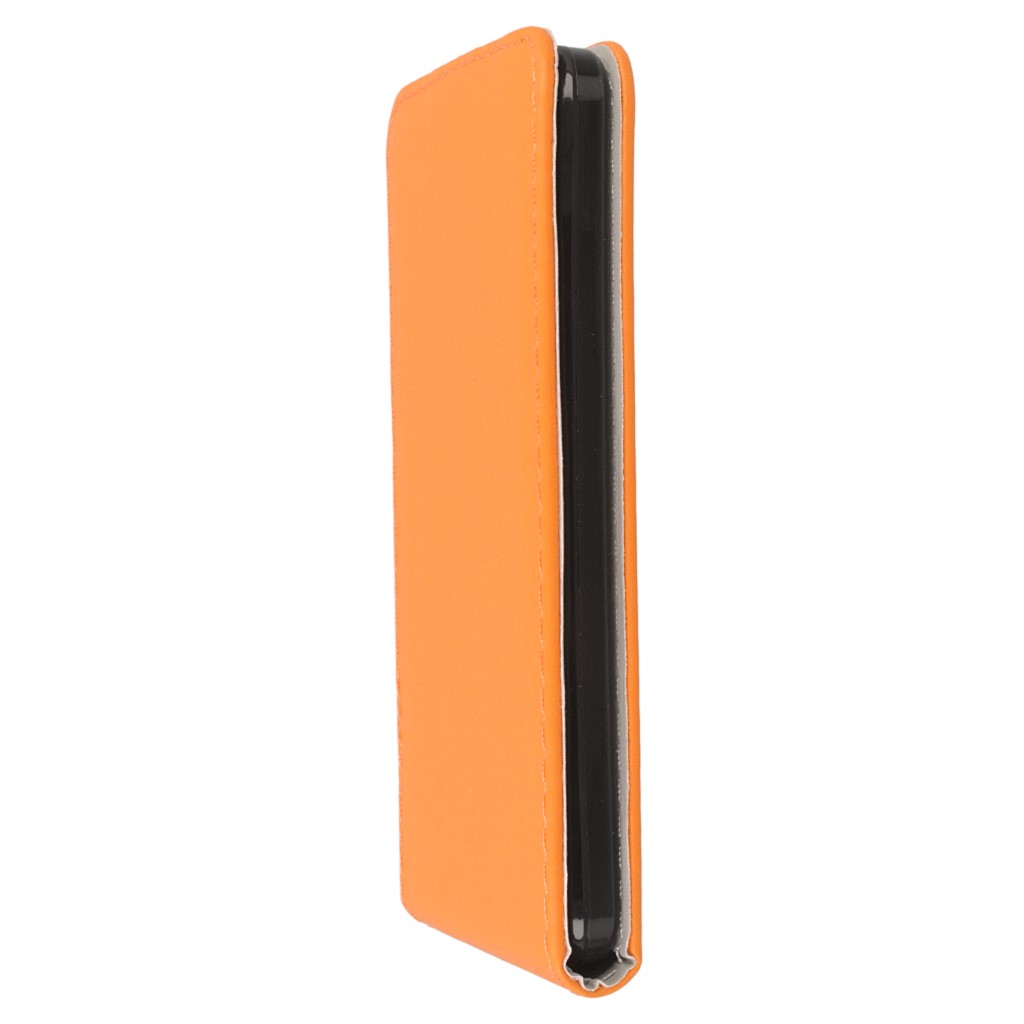 Pokrowiec z klapk na magnes Prestige Slim Flexi pomaraczowy Microsoft Lumia 650 / 7