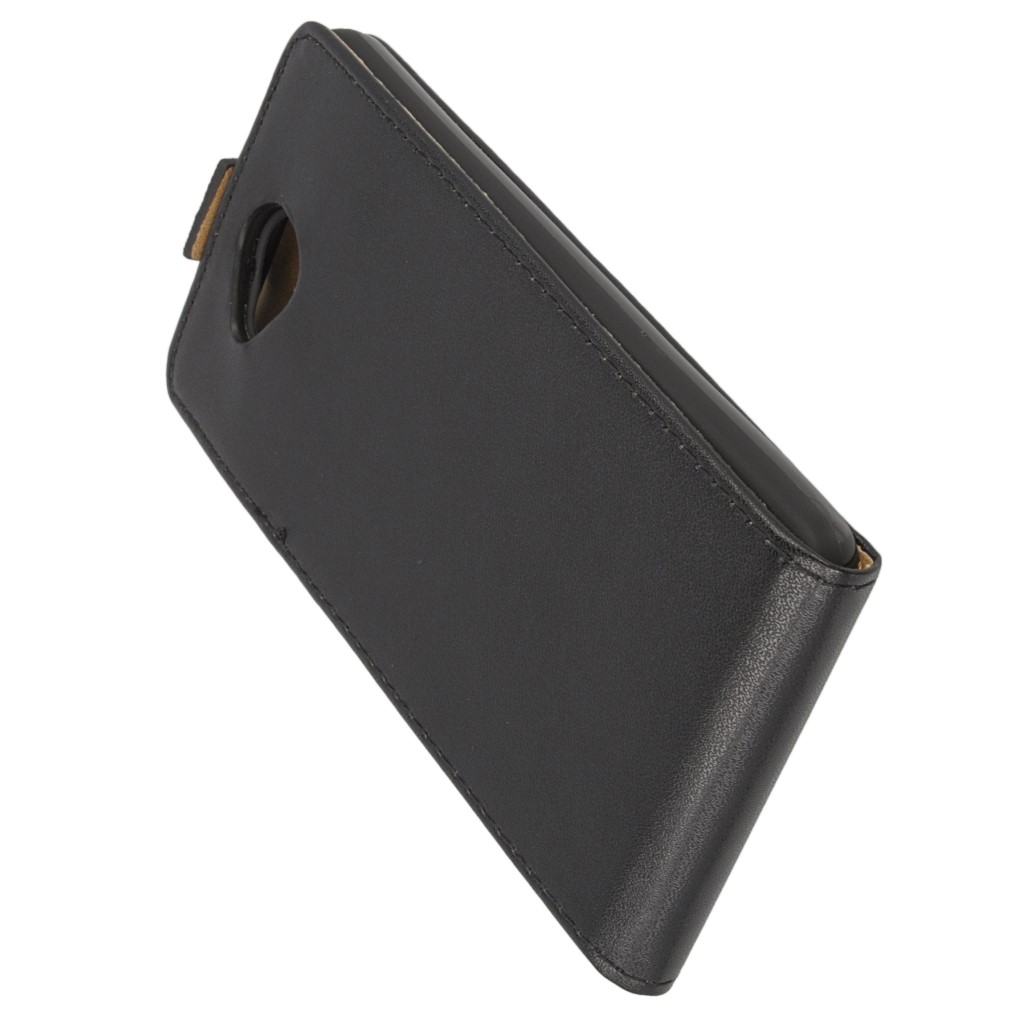 Pokrowiec z klapk na magnes Prestige Slim Flexi czarny Microsoft Lumia 650 / 5