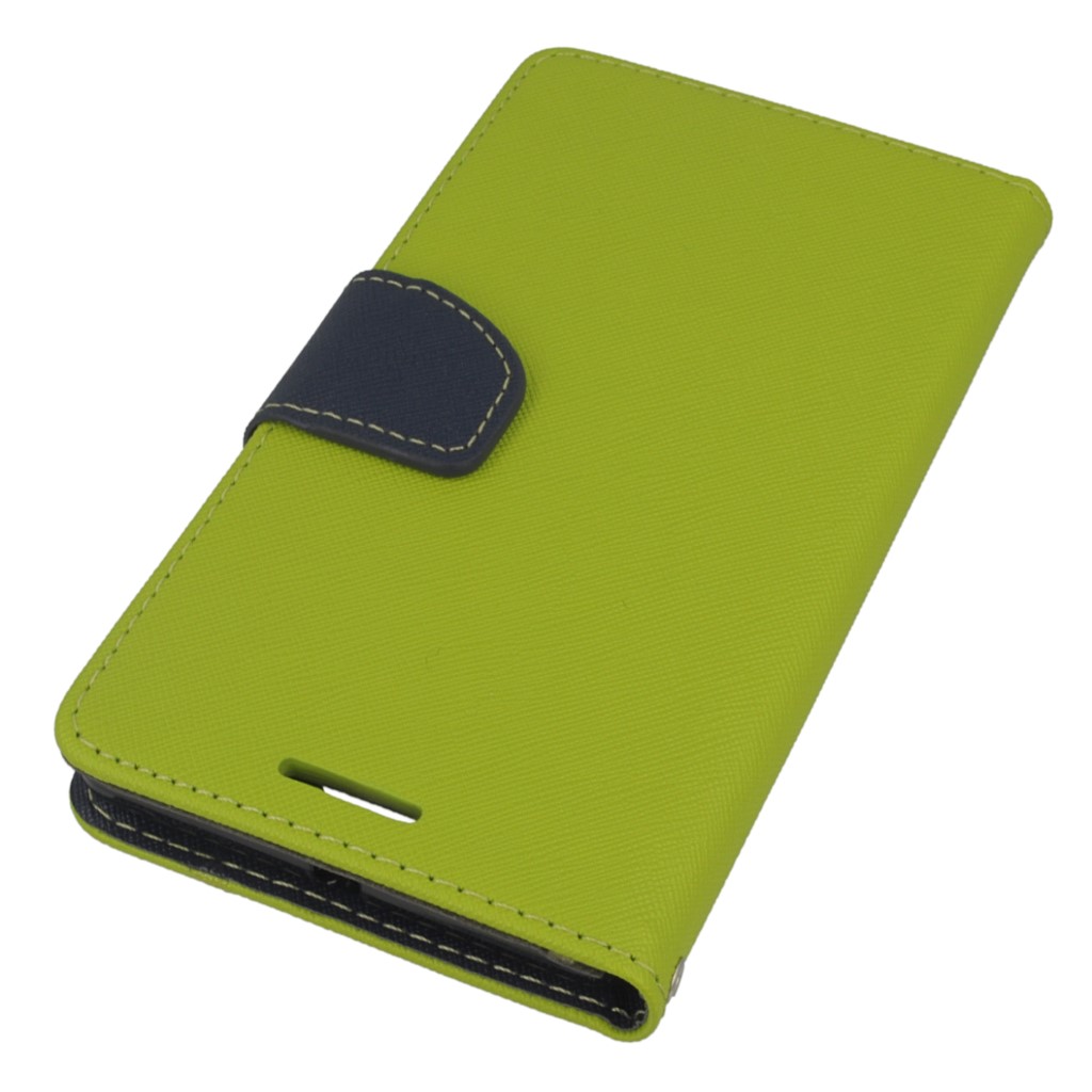 Pokrowiec etui z klapk na magnes Fancy Case limonkowo-granatowe Microsoft Lumia 950 XL / 3