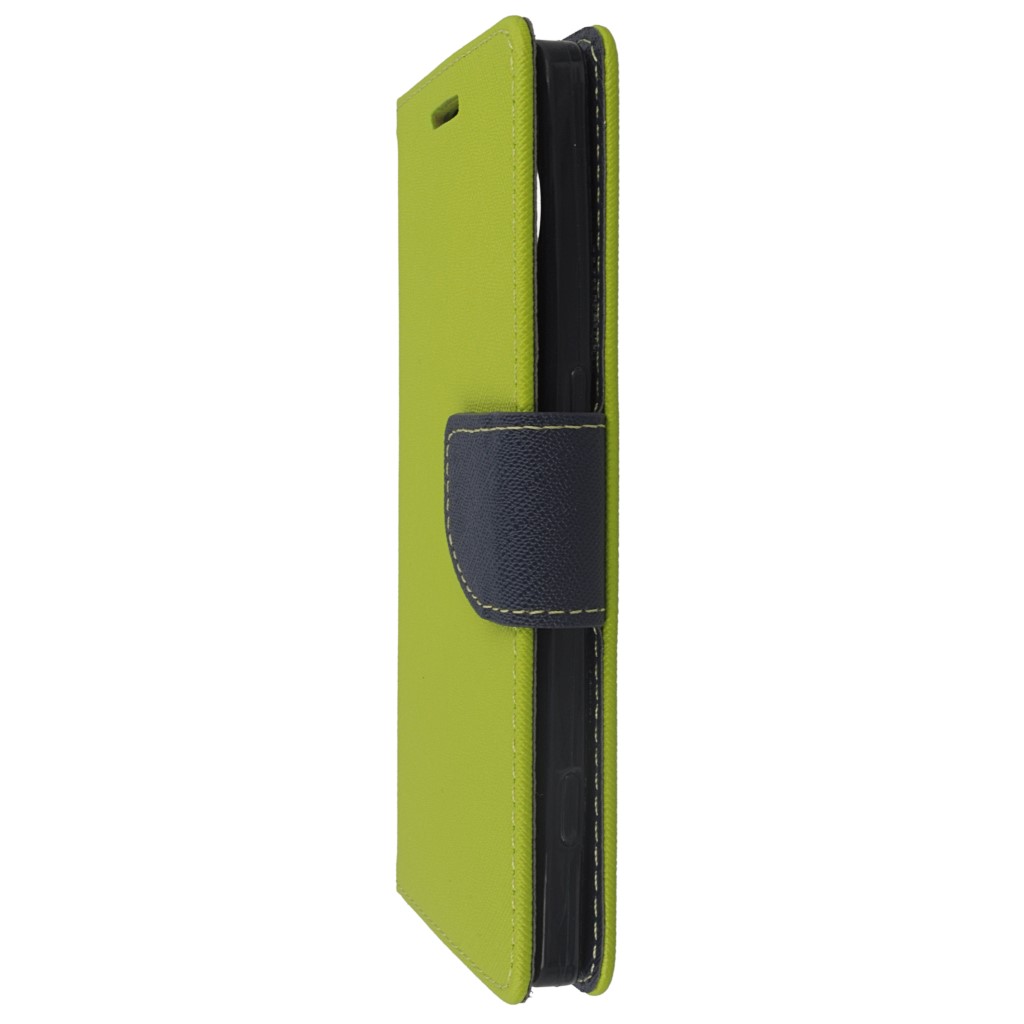 Pokrowiec etui z klapk na magnes Fancy Case limonkowo-granatowe Microsoft Lumia 950 XL / 5