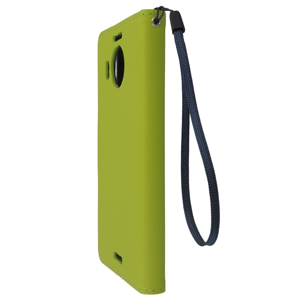 Pokrowiec etui z klapk na magnes Fancy Case limonkowo-granatowe Microsoft Lumia 950 XL / 6