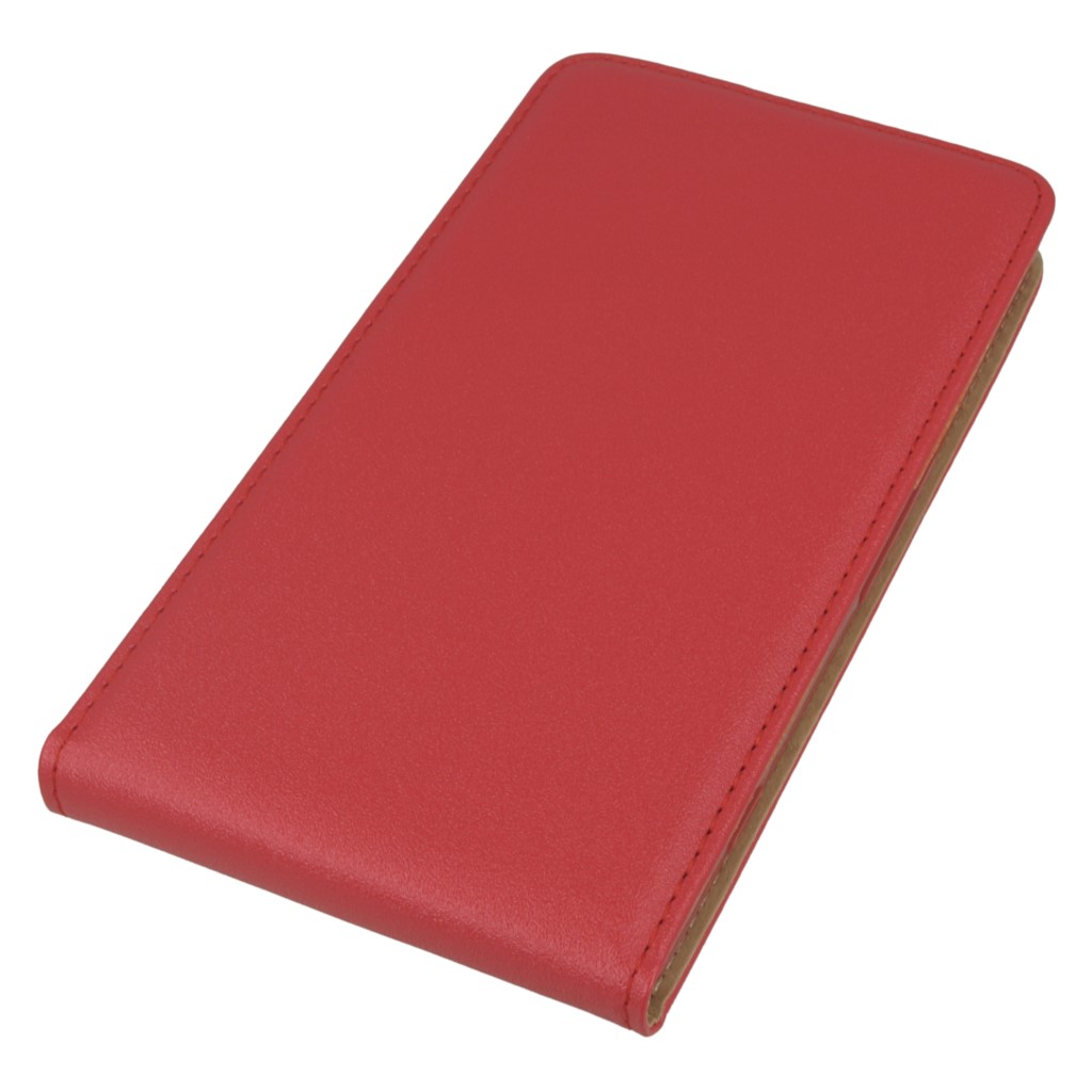 Pokrowiec z klapk na magnes Prestige Slim Flexi czerwony Microsoft Lumia 950 XL / 3