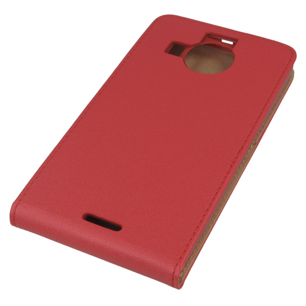 Pokrowiec z klapk na magnes Prestige Slim Flexi czerwony Microsoft Lumia 950 XL / 4