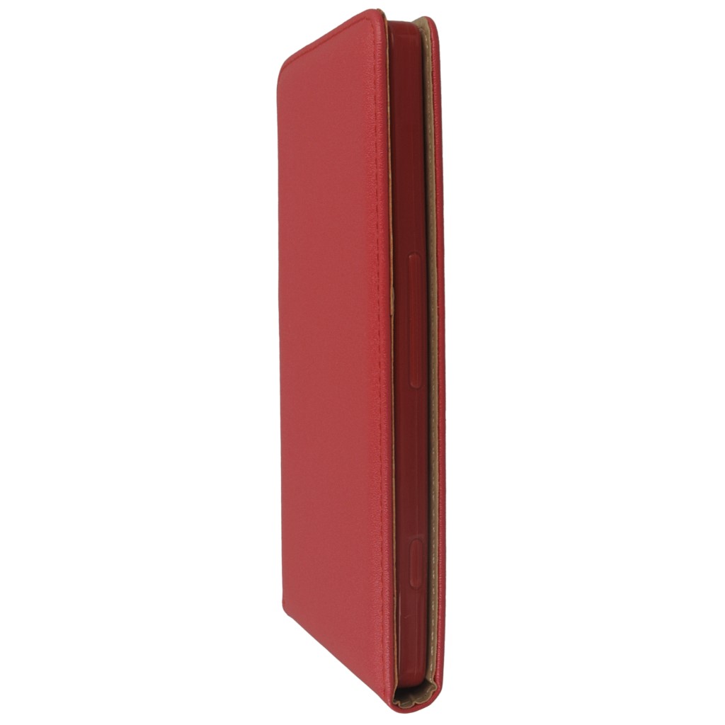 Pokrowiec z klapk na magnes Prestige Slim Flexi czerwony Microsoft Lumia 950 XL / 5